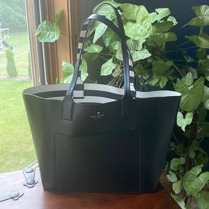 Reversible Black Leather kate spade tote